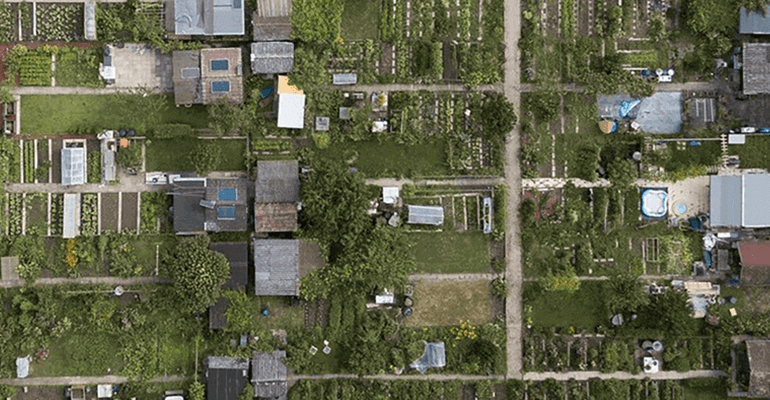 birds eye view of allotments - l