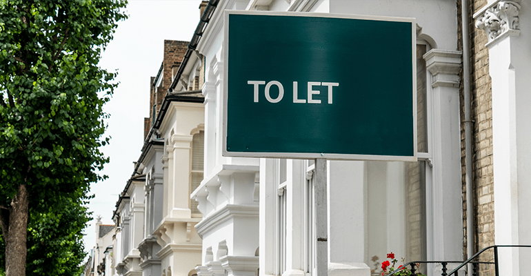 To Let sign outside posh terraces.