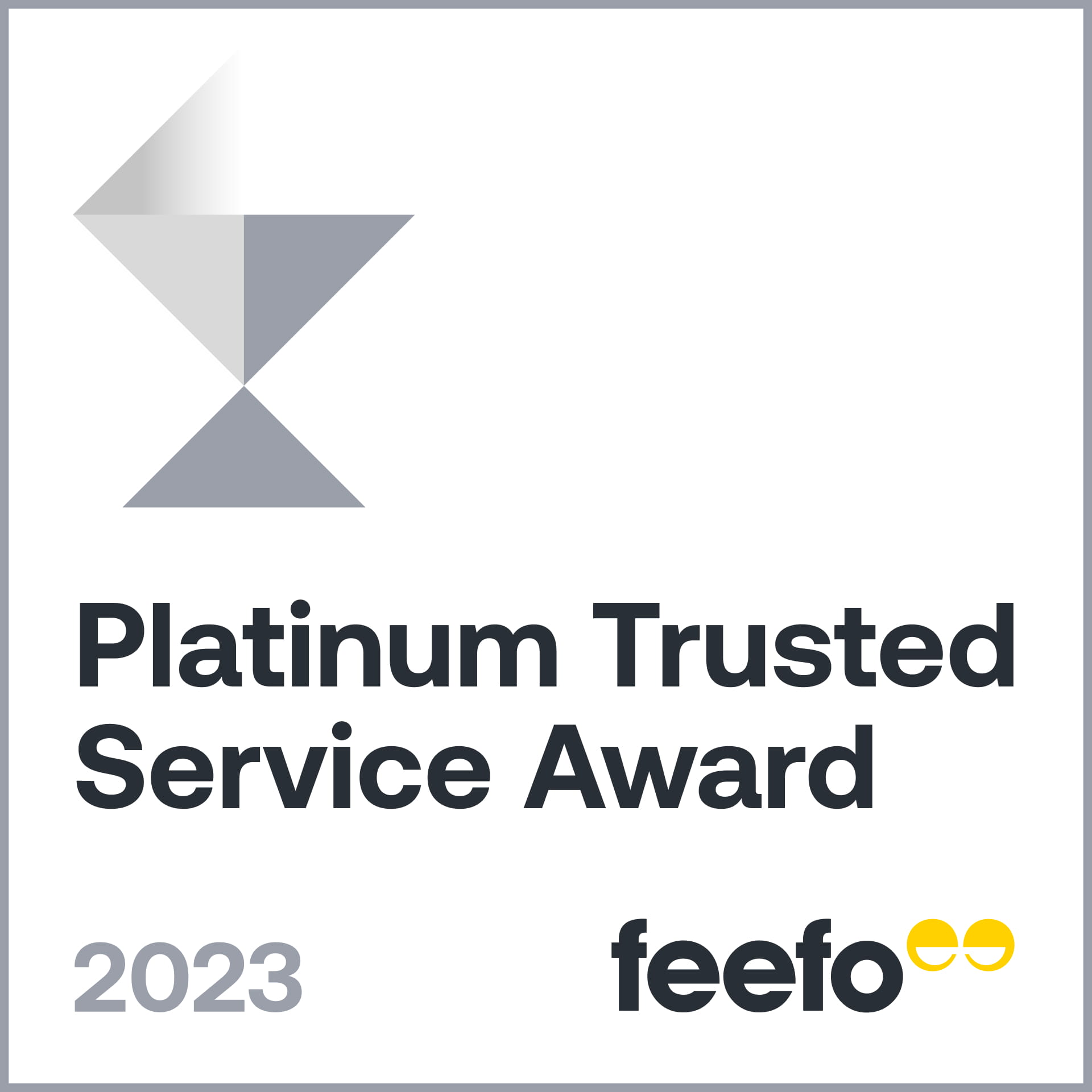 feefo platiunum trusted award logo 2023