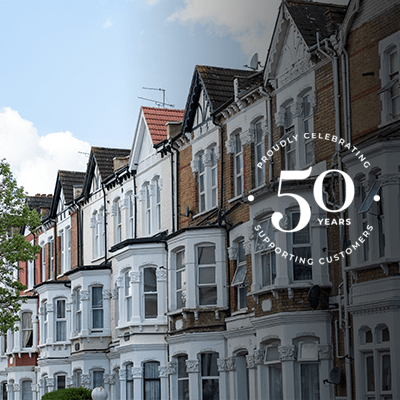 A row of terraced houses.