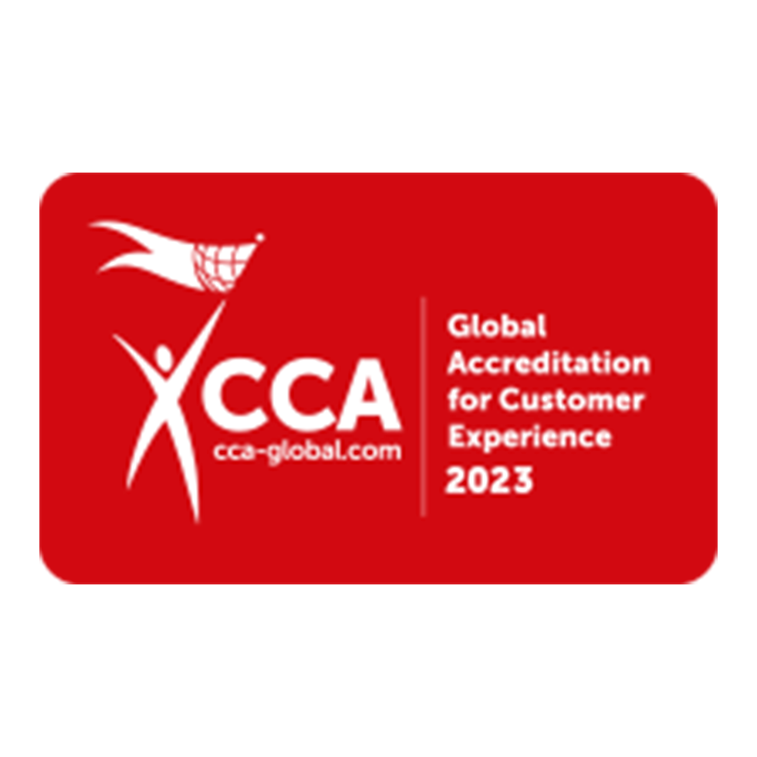 CCA global accreditation from 2023 for customer experience.