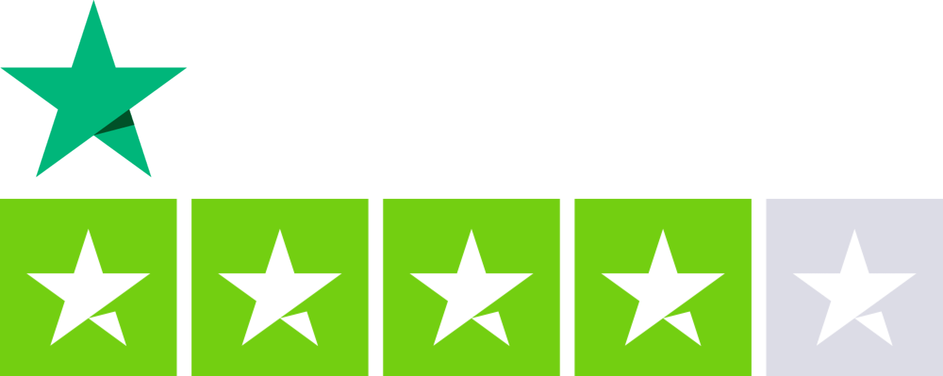 The TrustPilot logo above four and a half stars.