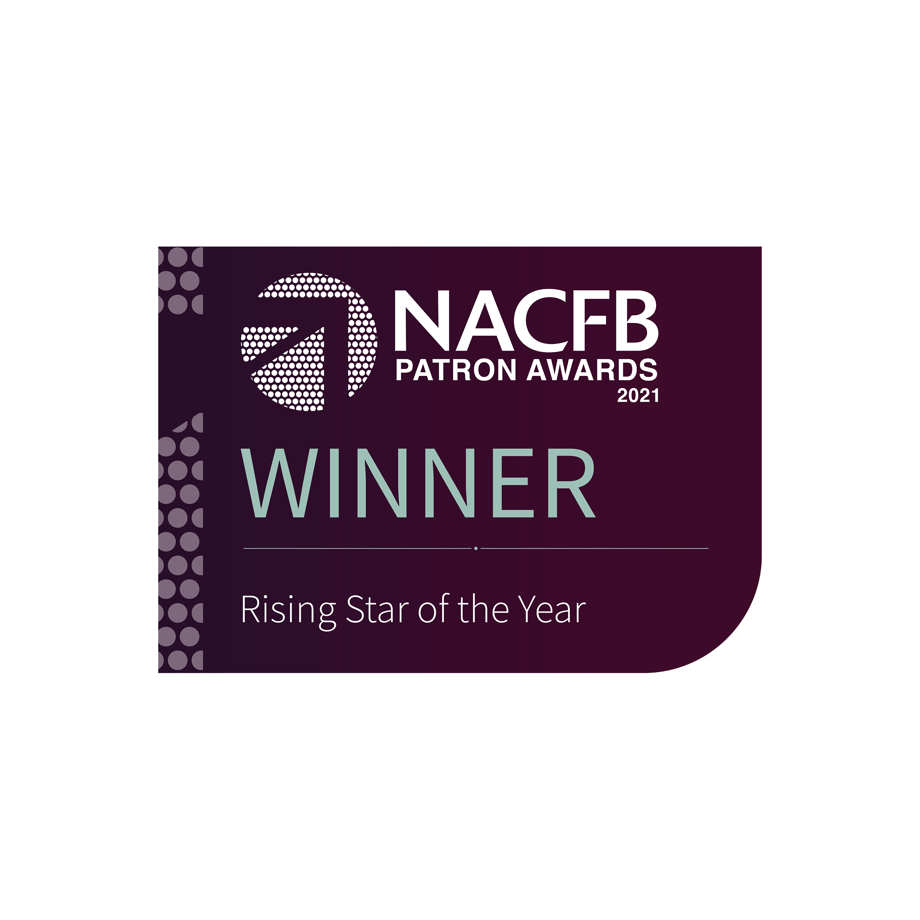 An NACFB patron award for rising star of the year 2021.