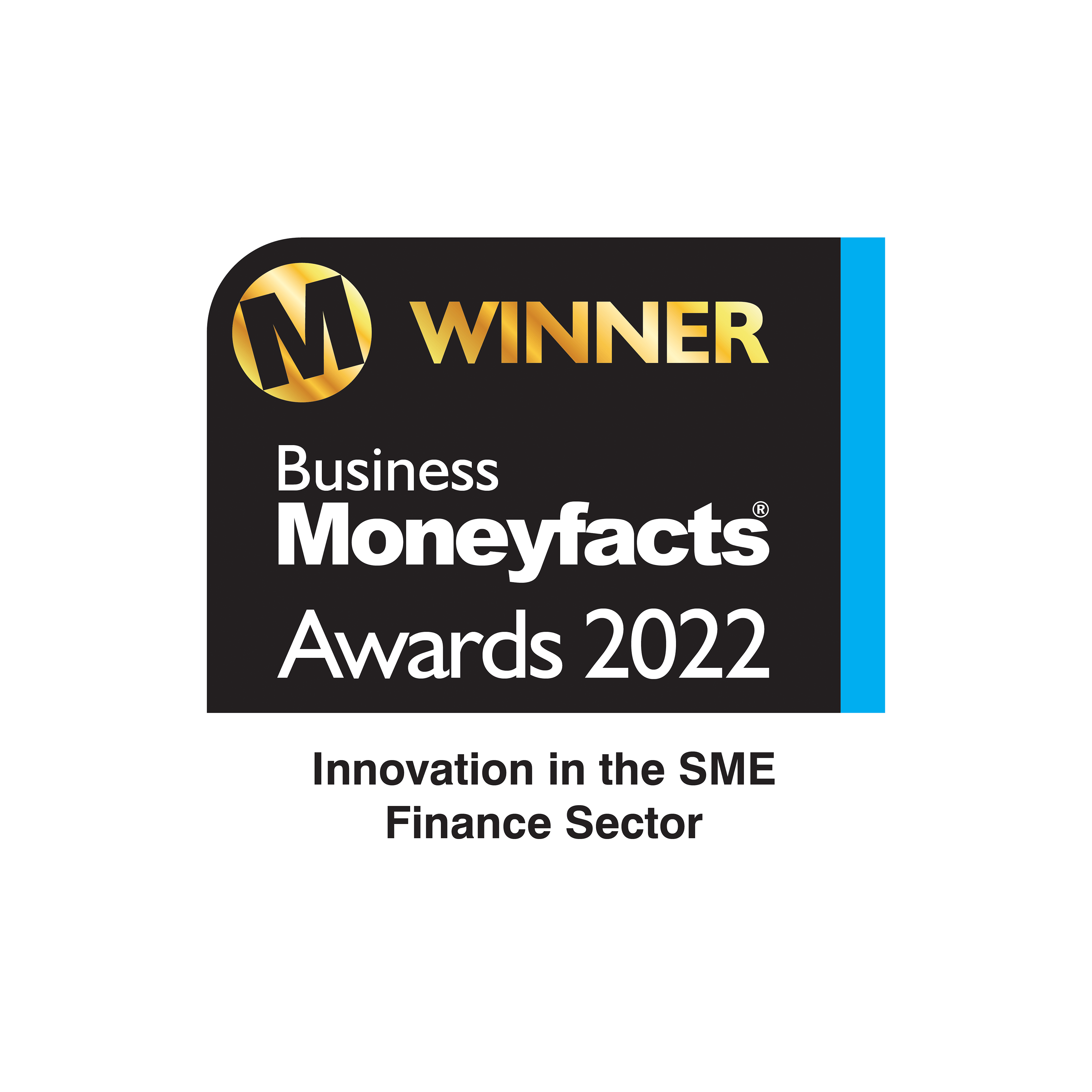 A business moneyfacts award for innovation in the SME finance sector in 2022.